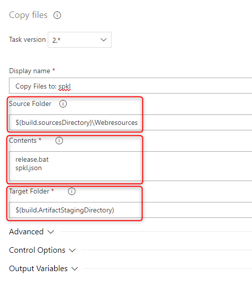 Configure Copy spkl files