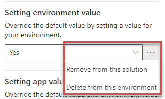 Remove environment value